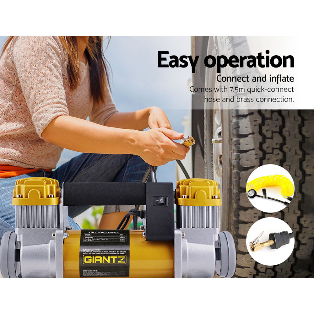 Marlook Air Compressor 12V 4x4 Tyre 200L/MIN Deflator Inflator Car Truck Portable