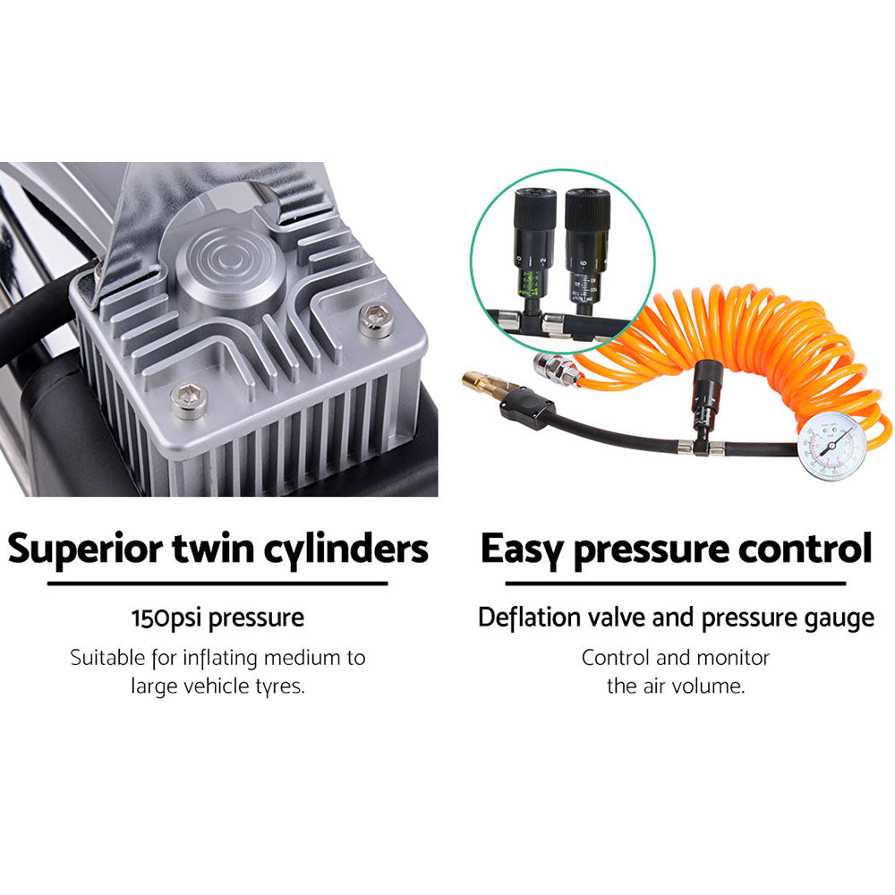 Marlook Air Compressor 12V 4x4 Tyre 85L/min Deflator Inflator Car Truck Portable