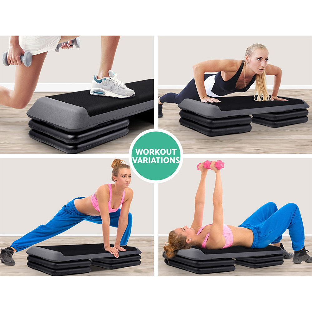 Marlook 3 Level Aerobic Step Exercise Stepper 110cm Gym Home Fitness