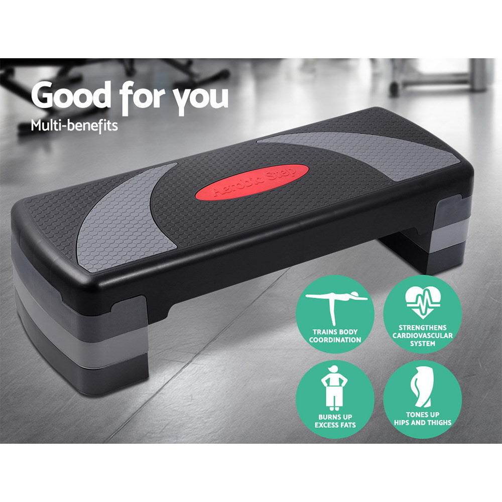 Marlook 3 Level Aerobic Step Exercise Stepper 78cm Gym Home Fitness