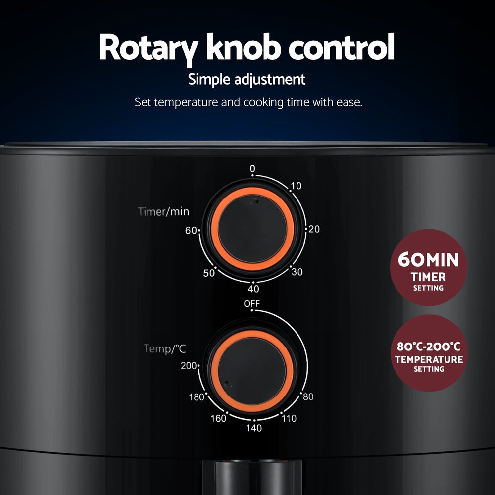 Marlook 4L Air Fryer Knob Control 1500W