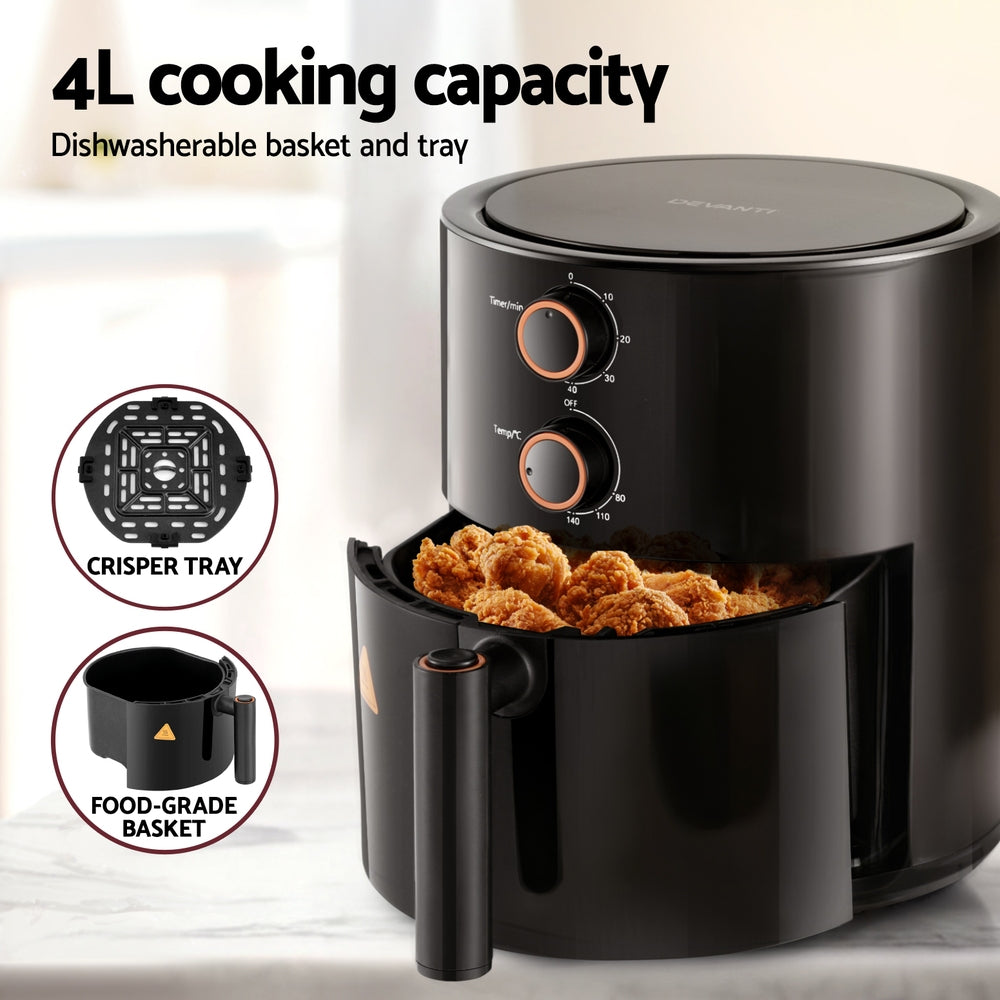 Marlook 4L Air Fryer Knob Control 1500W
