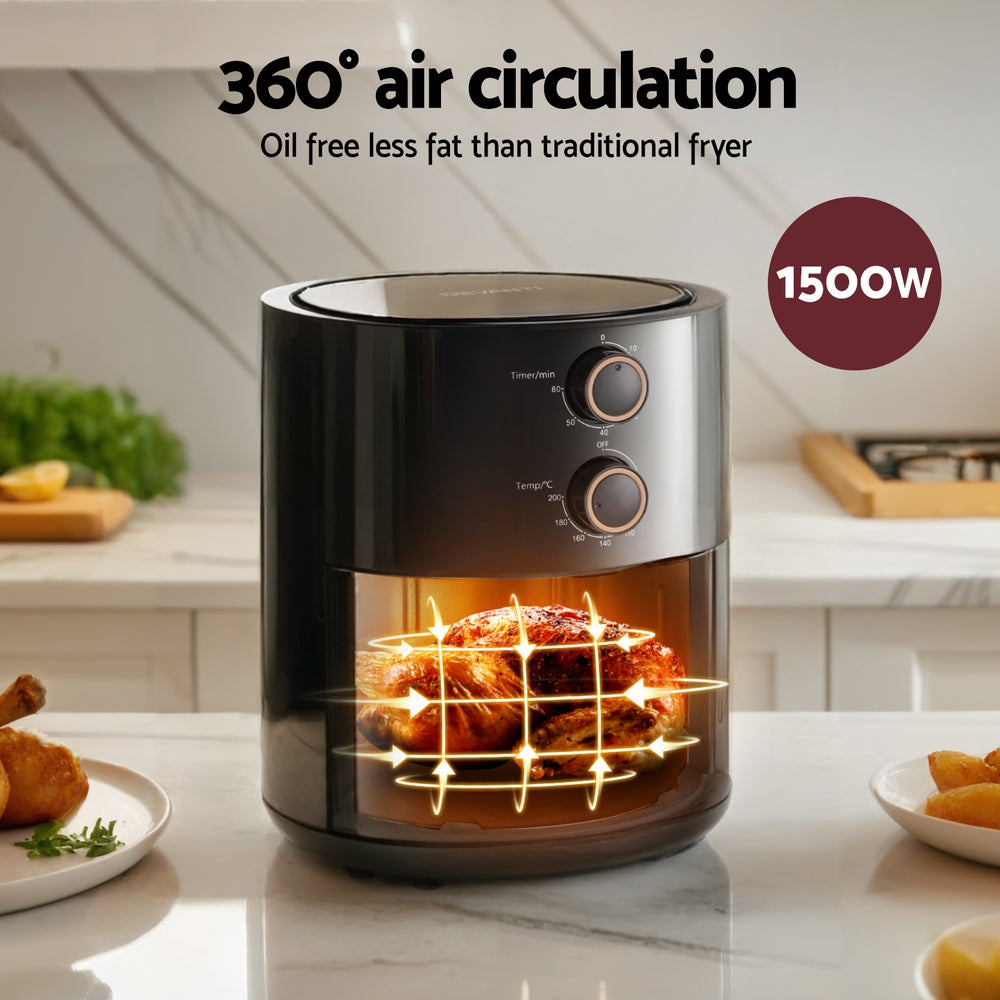 Marlook 4L Air Fryer Knob Control 1500W