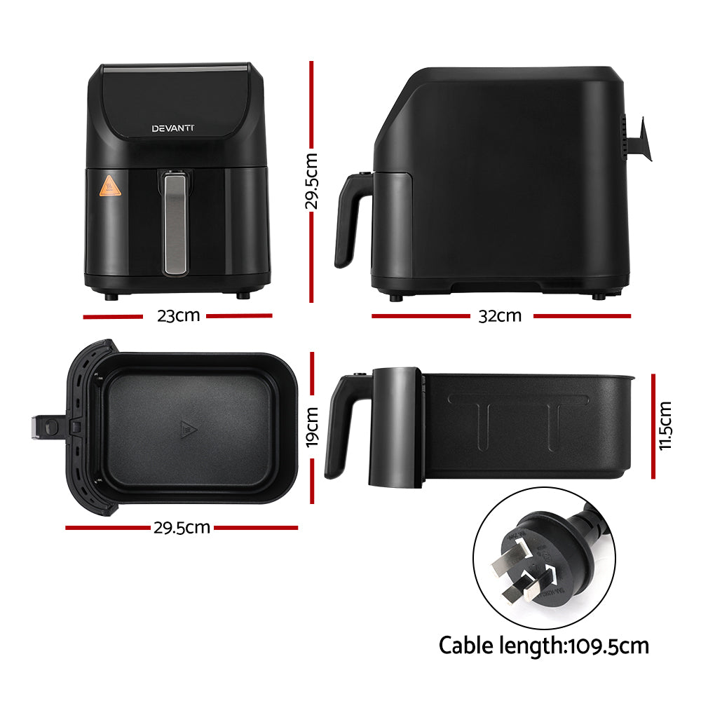 Marlook Air Fryer 5L W/ LCD Touch 1500W