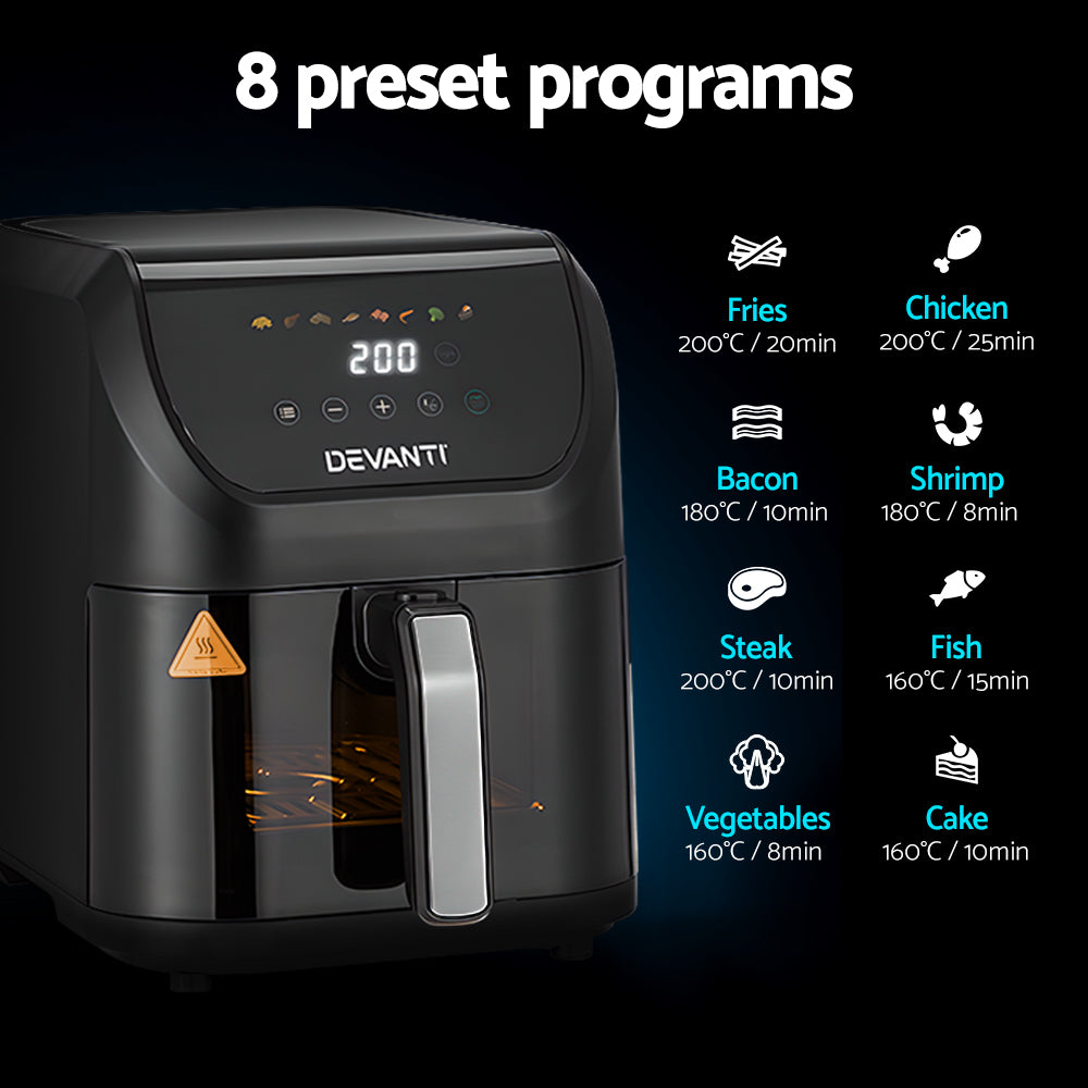 Marlook Air Fryer 5L W/ LCD Touch 1500W