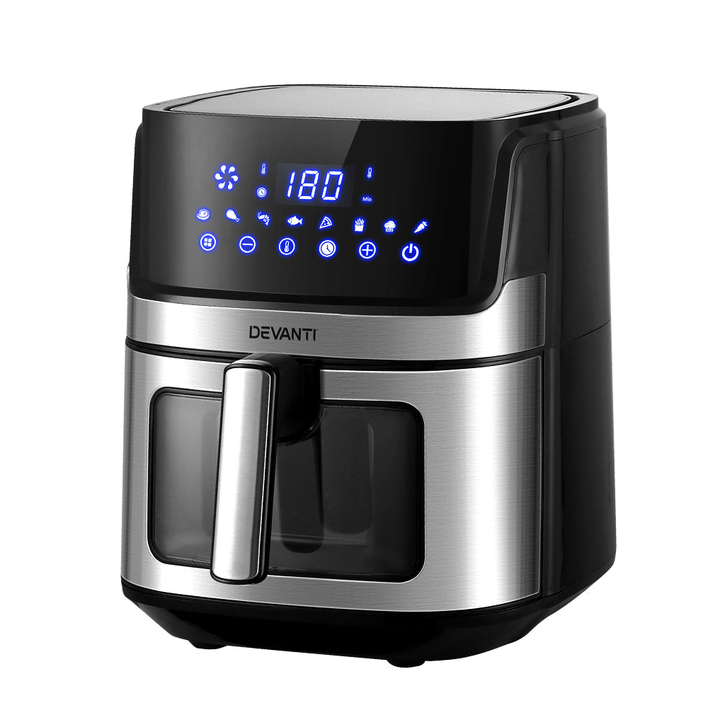 Marlook Air Fryer 6.5L LCD Fryers Clear Window