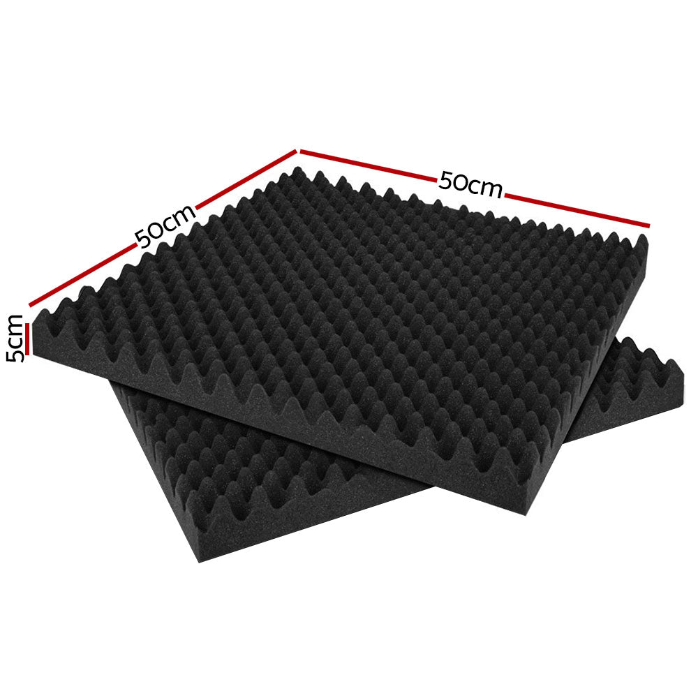 Marlook Acoustic Foam 40pcs 50x50x5cm Sound Absorption Proofing Panels Eggshell