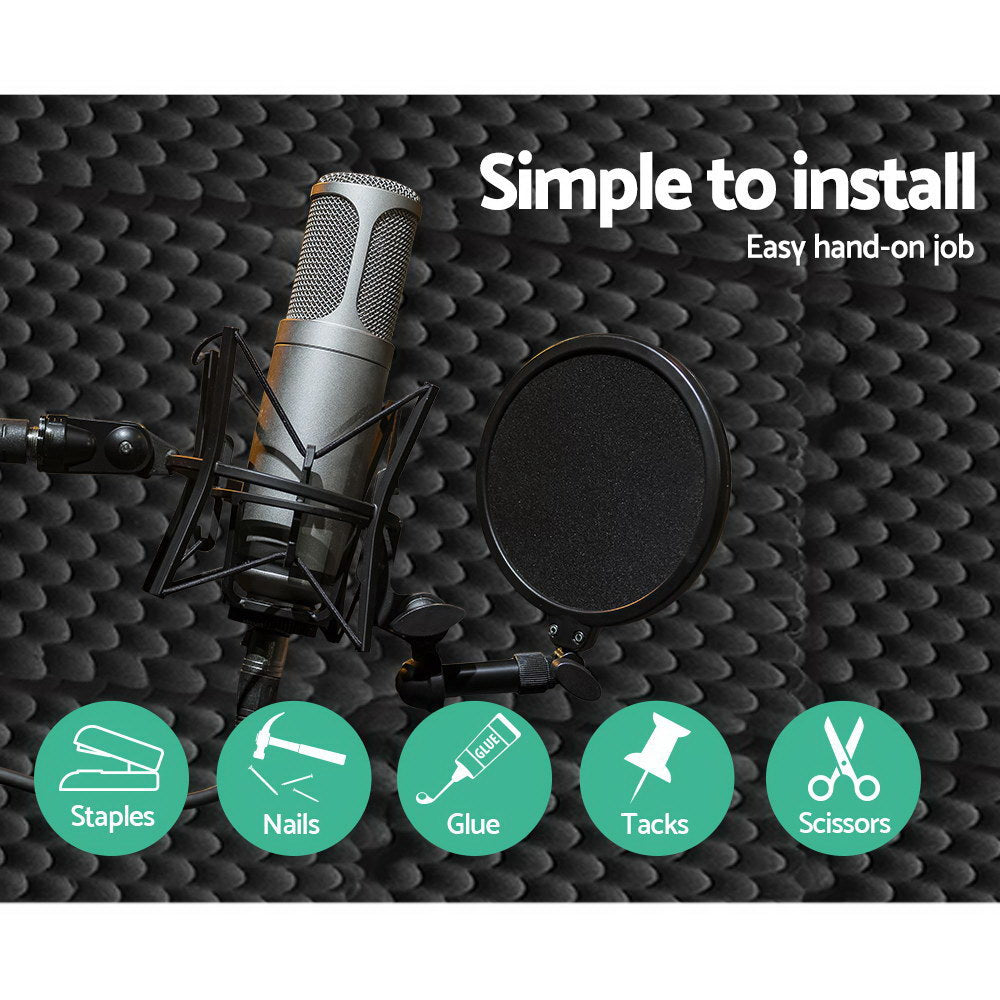 Marlook Acoustic Foam 40pcs 50x50x5cm Sound Absorption Proofing Panels Eggshell