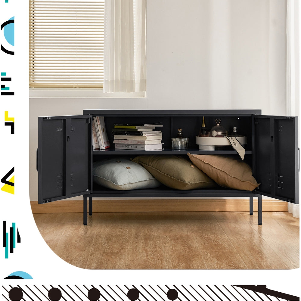 MarlookIn Buffet Sideboard Metal Cabinet - BASE Charcoal