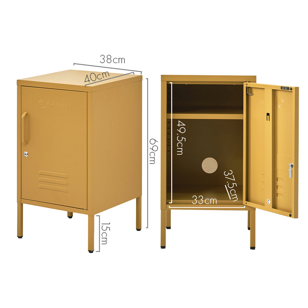 MarlookIn Bedside Table Metal Cabinet - Yellow