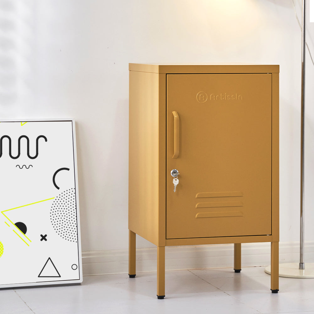 MarlookIn Bedside Table Metal Cabinet - Yellow