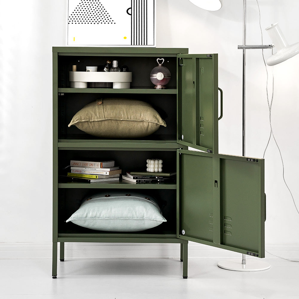 MarlookIn Buffet Sideboard Metal Cabinet - DOUBLE Green