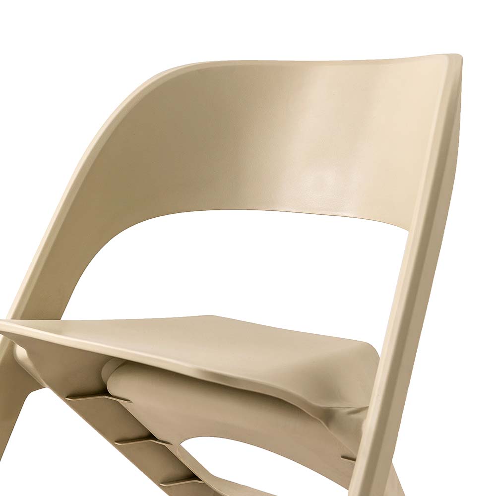 MarlookIn Set of 4 Dining Chairs Office Cafe Lounge Seat Stackable Plastic Leisure Chairs Beige