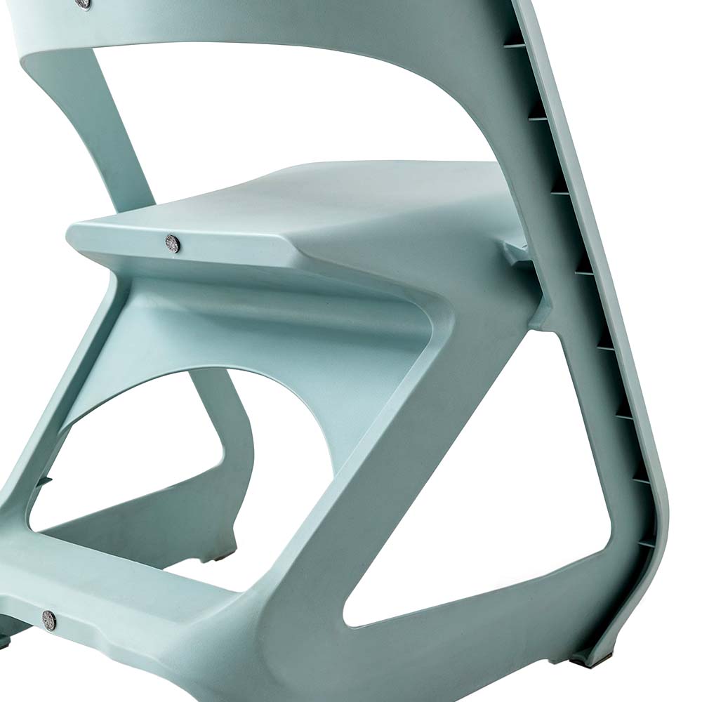 MarlookIn Set of 4 Dining Chairs Office Cafe Lounge Seat Stackable Plastic Leisure Chairs Blue
