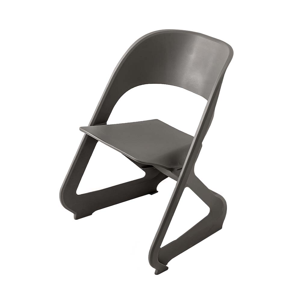 MarlookIn Set of 4 Dining Chairs Office Cafe Lounge Seat Stackable Plastic Leisure Chairs Grey