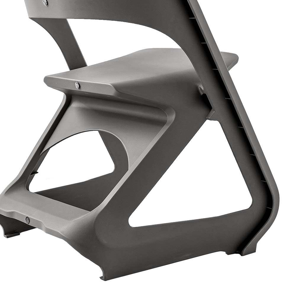 MarlookIn Set of 4 Dining Chairs Office Cafe Lounge Seat Stackable Plastic Leisure Chairs Grey