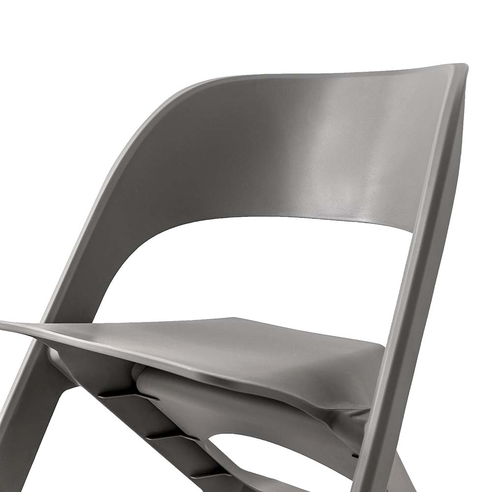MarlookIn Set of 4 Dining Chairs Office Cafe Lounge Seat Stackable Plastic Leisure Chairs Grey
