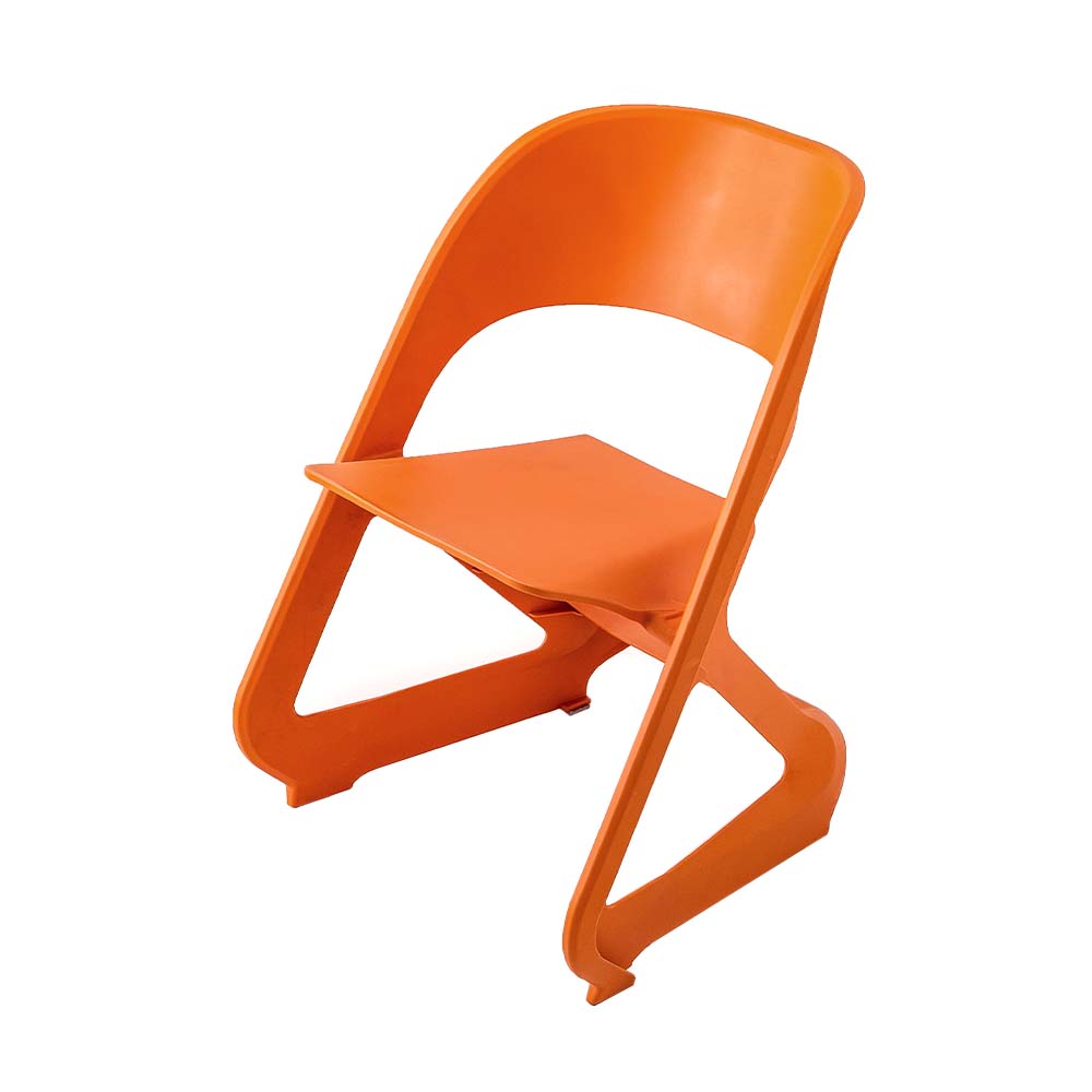 MarlookIn Set of 4 Dining Chairs Office Cafe Lounge Seat Stackable Plastic Leisure Chairs Orange