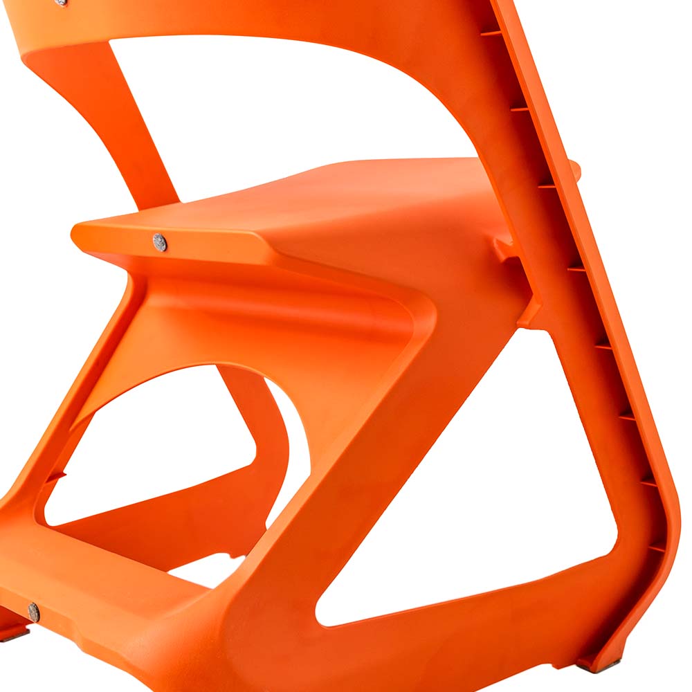 MarlookIn Set of 4 Dining Chairs Office Cafe Lounge Seat Stackable Plastic Leisure Chairs Orange