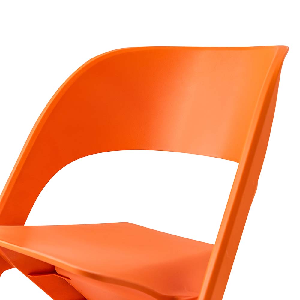 MarlookIn Set of 4 Dining Chairs Office Cafe Lounge Seat Stackable Plastic Leisure Chairs Orange