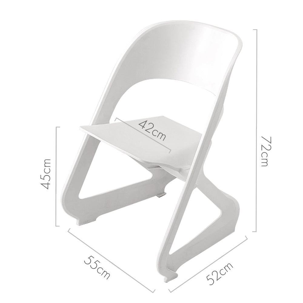 MarlookIn Set of 4 Dining Chairs Office Cafe Lounge Seat Stackable Plastic Leisure Chairs White