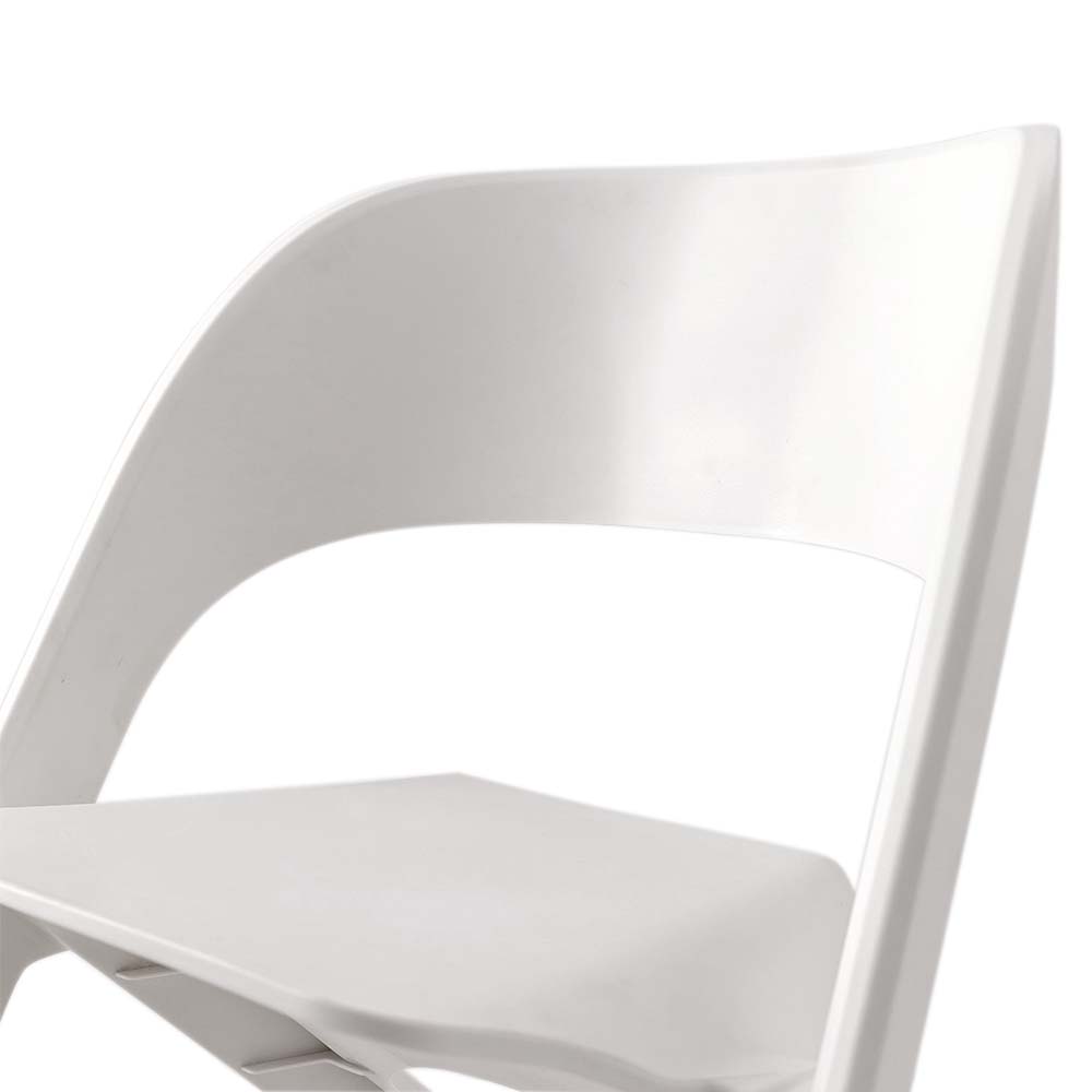 MarlookIn Set of 4 Dining Chairs Office Cafe Lounge Seat Stackable Plastic Leisure Chairs White