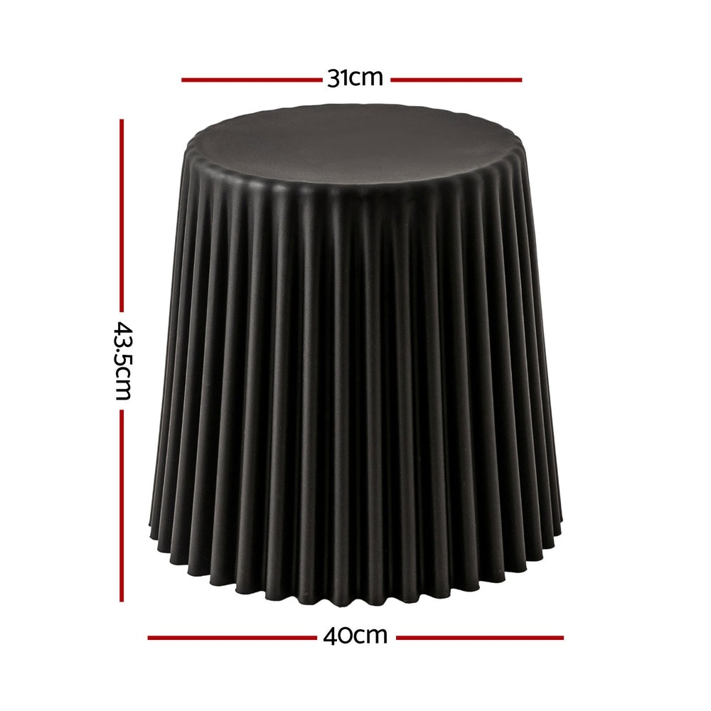 Marlook Set of 4 Cupcake Bar Stools Stackable Foot Stools Black