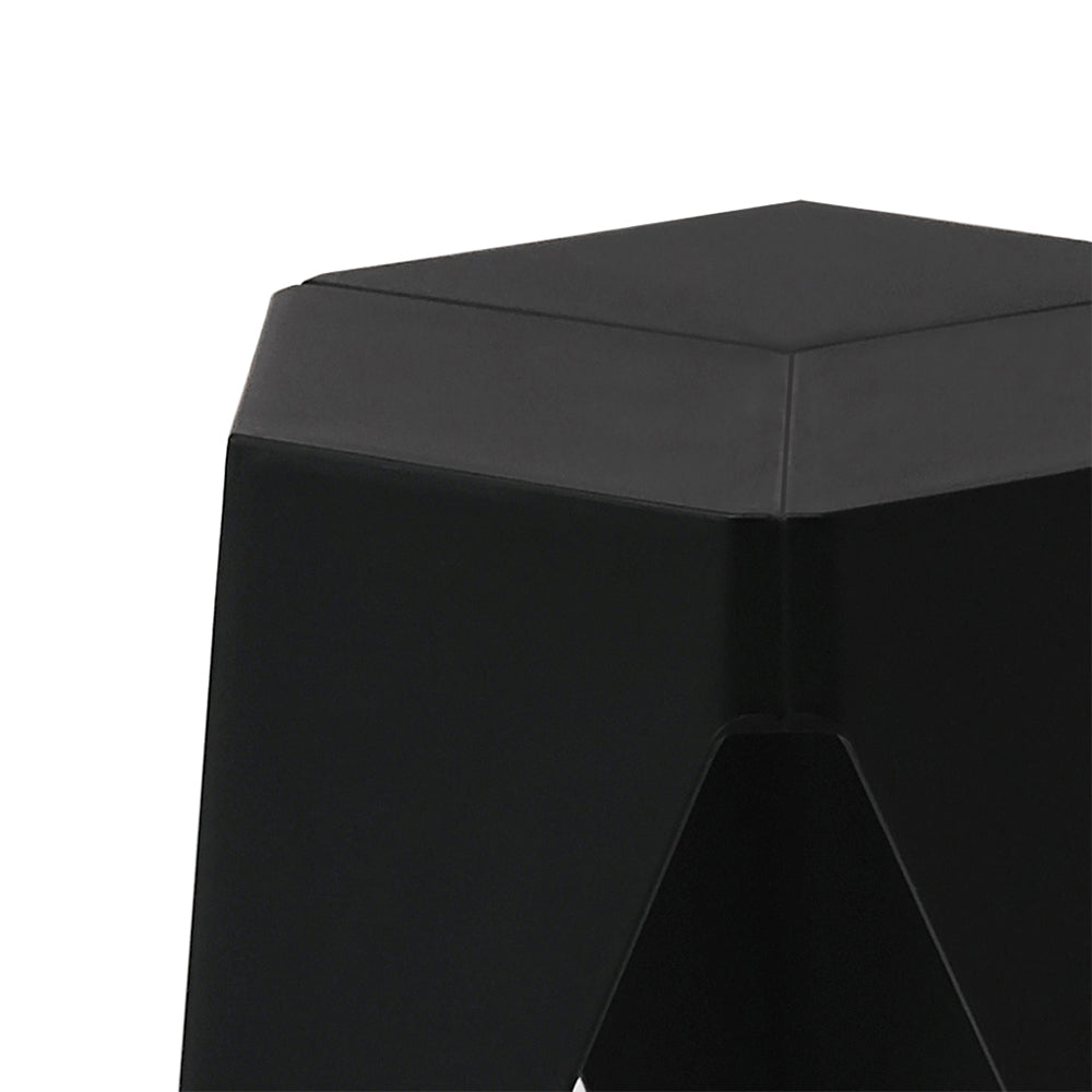 Marlook 2x Bar Stools Puzzle Plastic Foot Stool Black