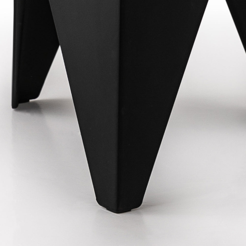 Marlook 4PC Puzzle Stool Plastic Bar Stools Stackable Black