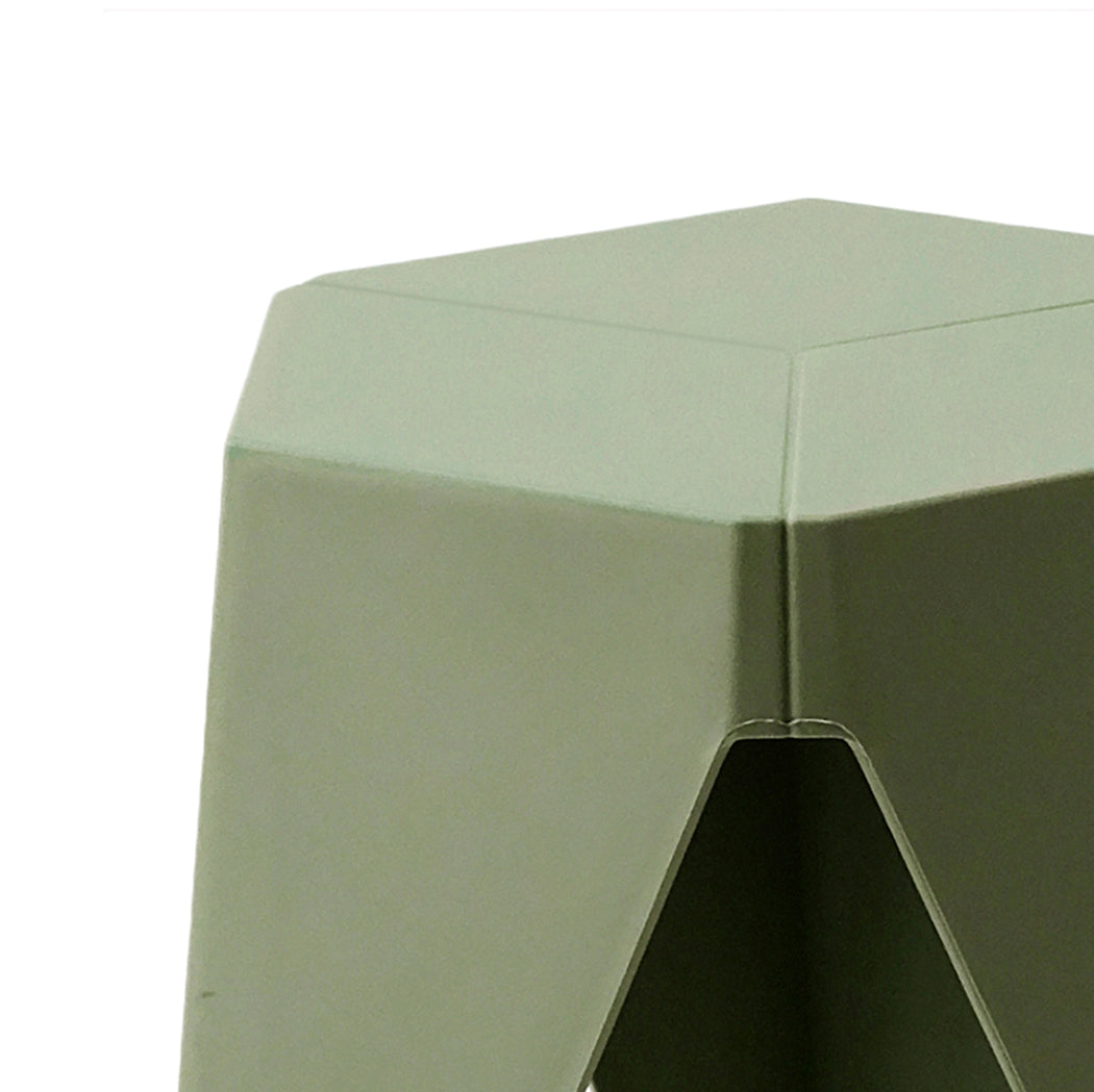 Marlook 2x Bar Stools Puzzle Plastic Foot Stool Green