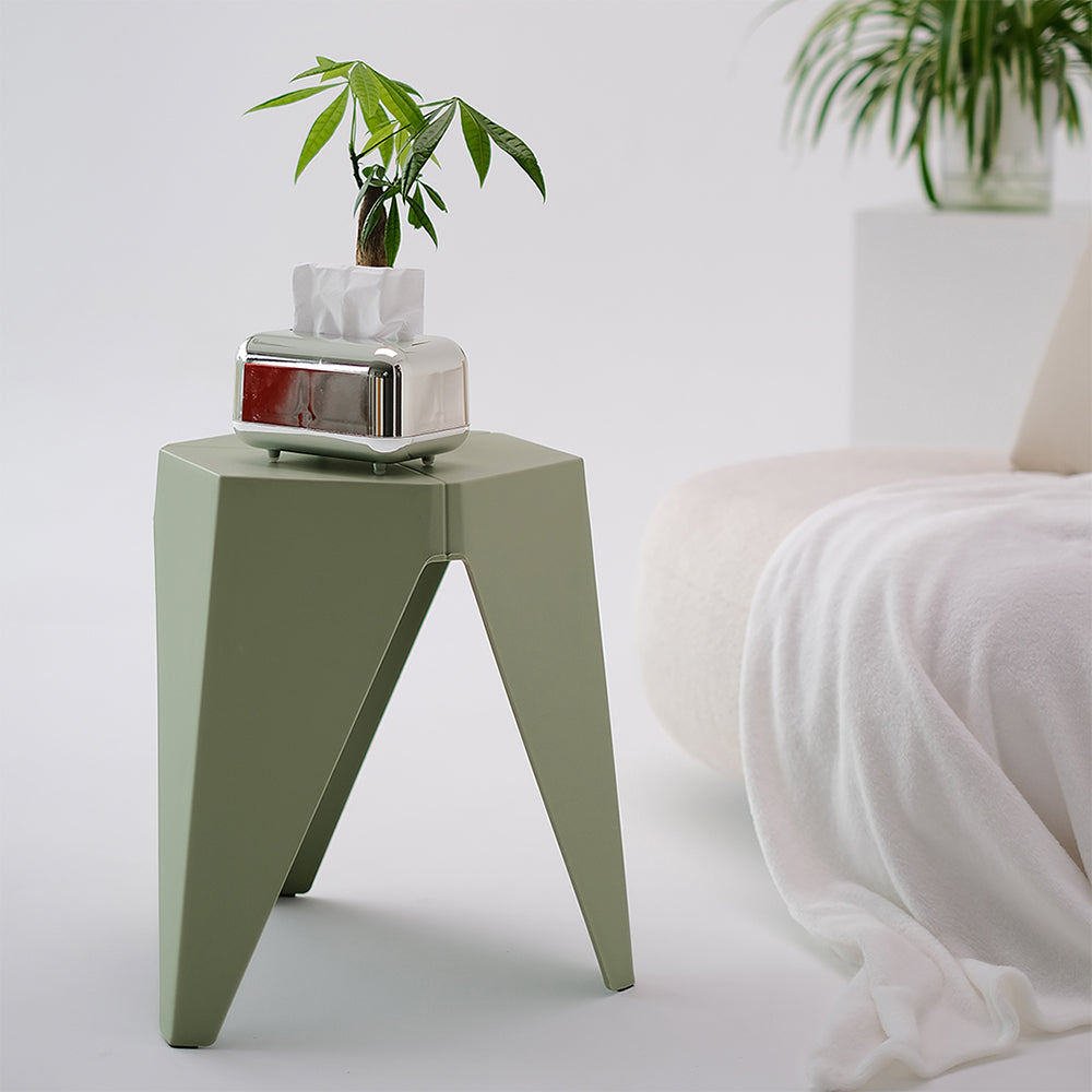 Marlook 2x Bar Stools Puzzle Plastic Foot Stool Green