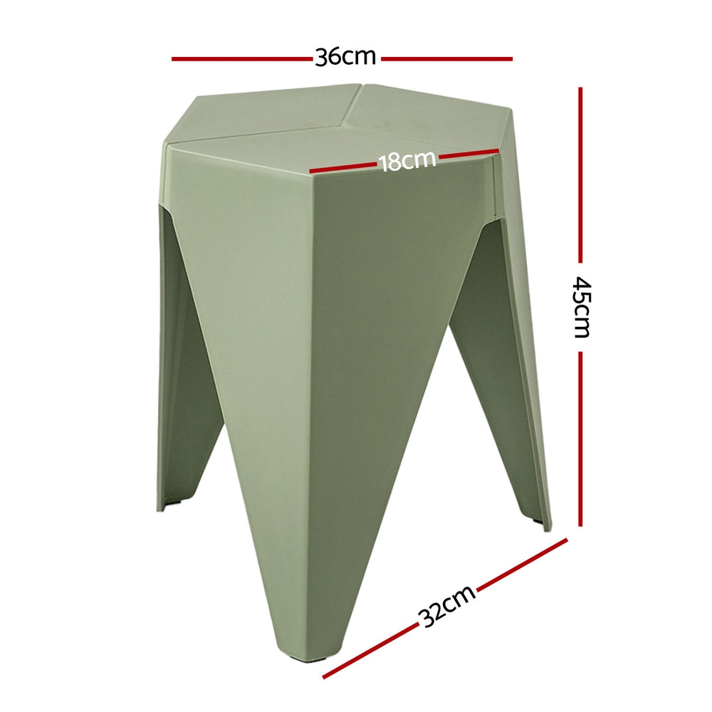 Marlook 4PC Puzzle Stool Bar Stools Stackable Green