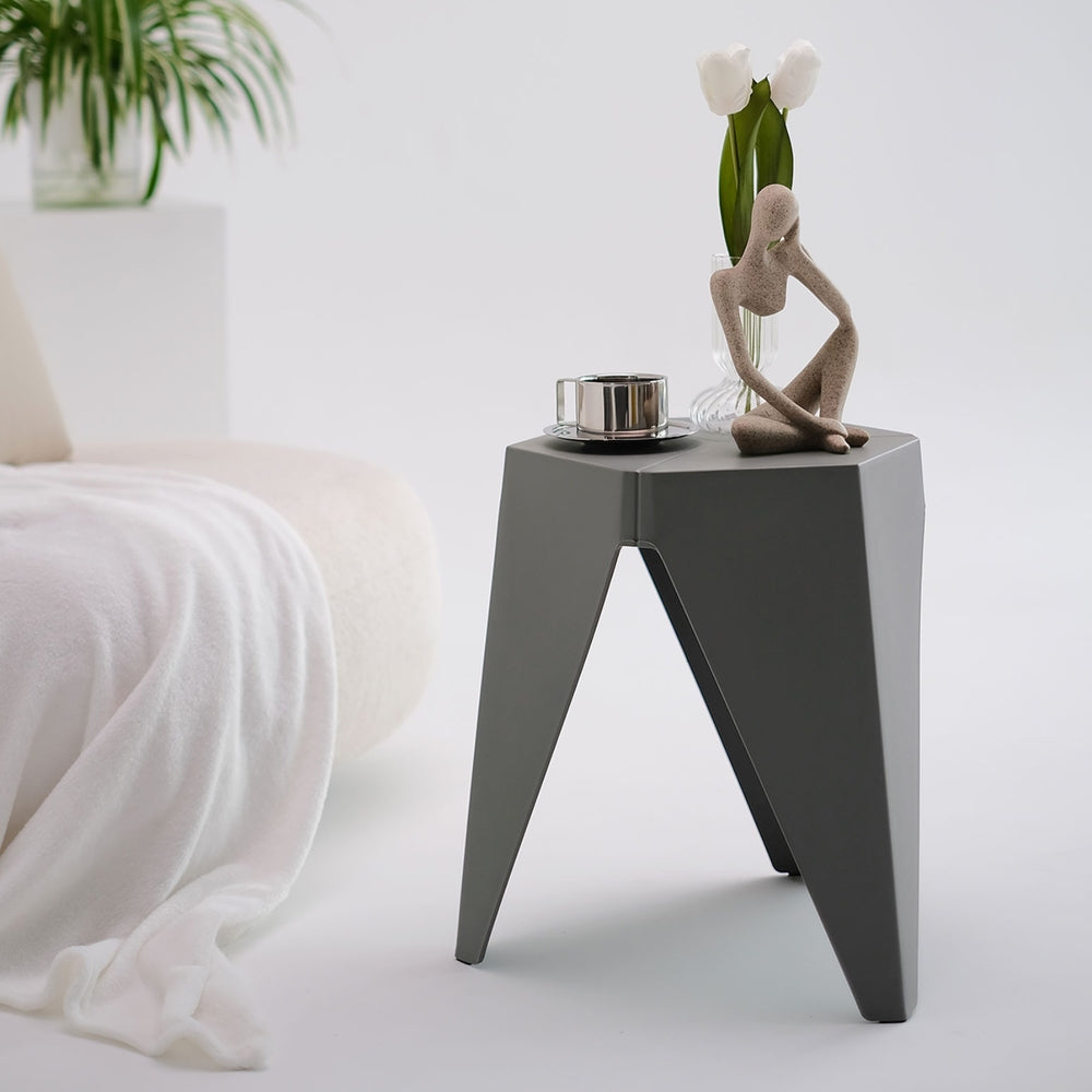 Marlook 4PC Puzzle Stool Bar Stools Stackable Grey