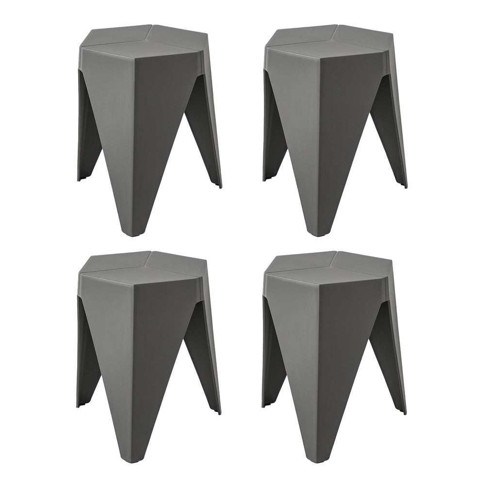 Marlook 4PC Puzzle Stool Bar Stools Stackable Grey