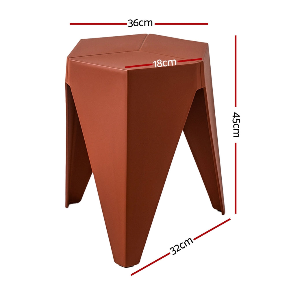 Marlook 4PC Puzzle Stool Bar Stools Stackable Red