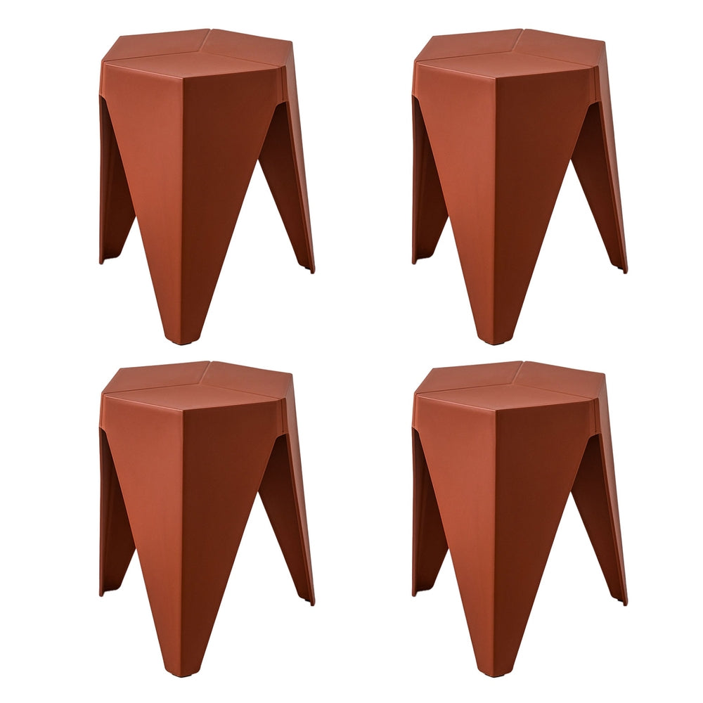 Marlook 4PC Puzzle Stool Bar Stools Stackable Red