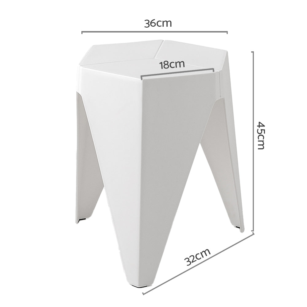 Marlook 2x Bar Stools Puzzle Plastic Foot Stool White