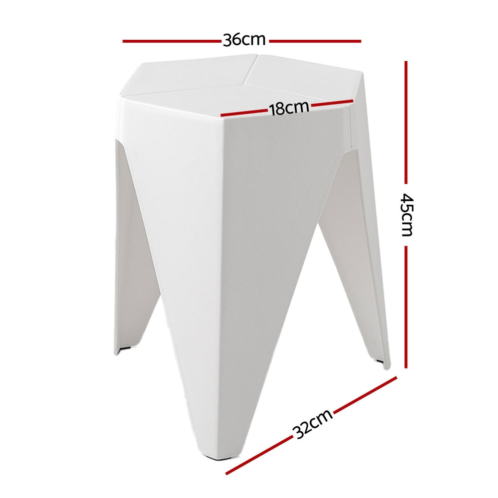 Marlook 4PC Puzzle Stool Bar Stools Stackable White