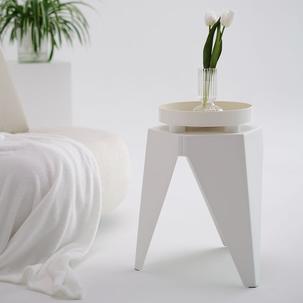 Marlook 4PC Puzzle Stool Bar Stools Stackable White