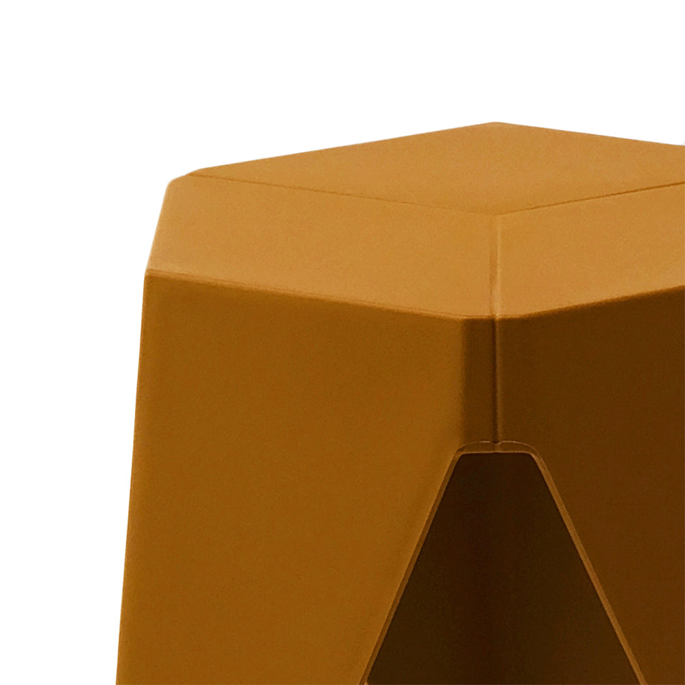Marlook 2x Bar Stools Kitchen Dining Chairs Plastic Puzzle Foot Stool Yellow