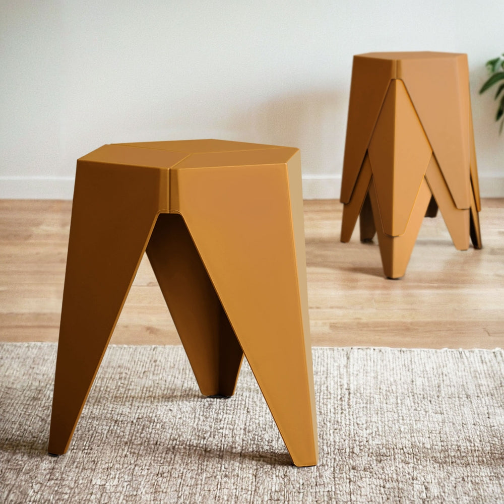 Marlook 4PC Puzzle Stool Bar Stools Stackable Yellow