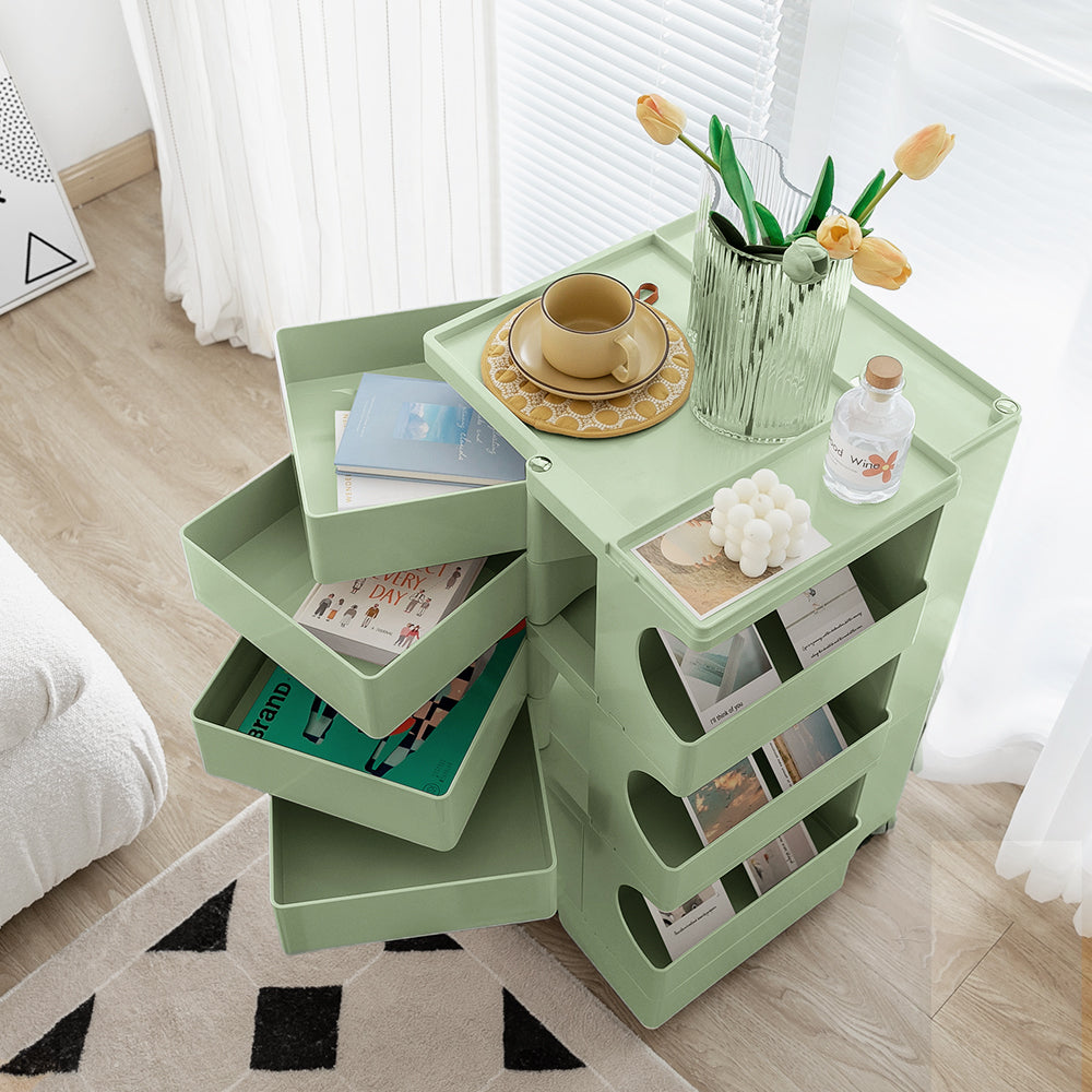 MarlookIn Storage Trolley Bedside Table 5 Tier Cart Boby Replica Green