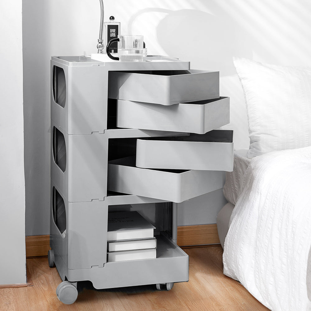 MarlookIn Storage Trolley Bedside Table 5 Tier Cart Boby Replica Grey