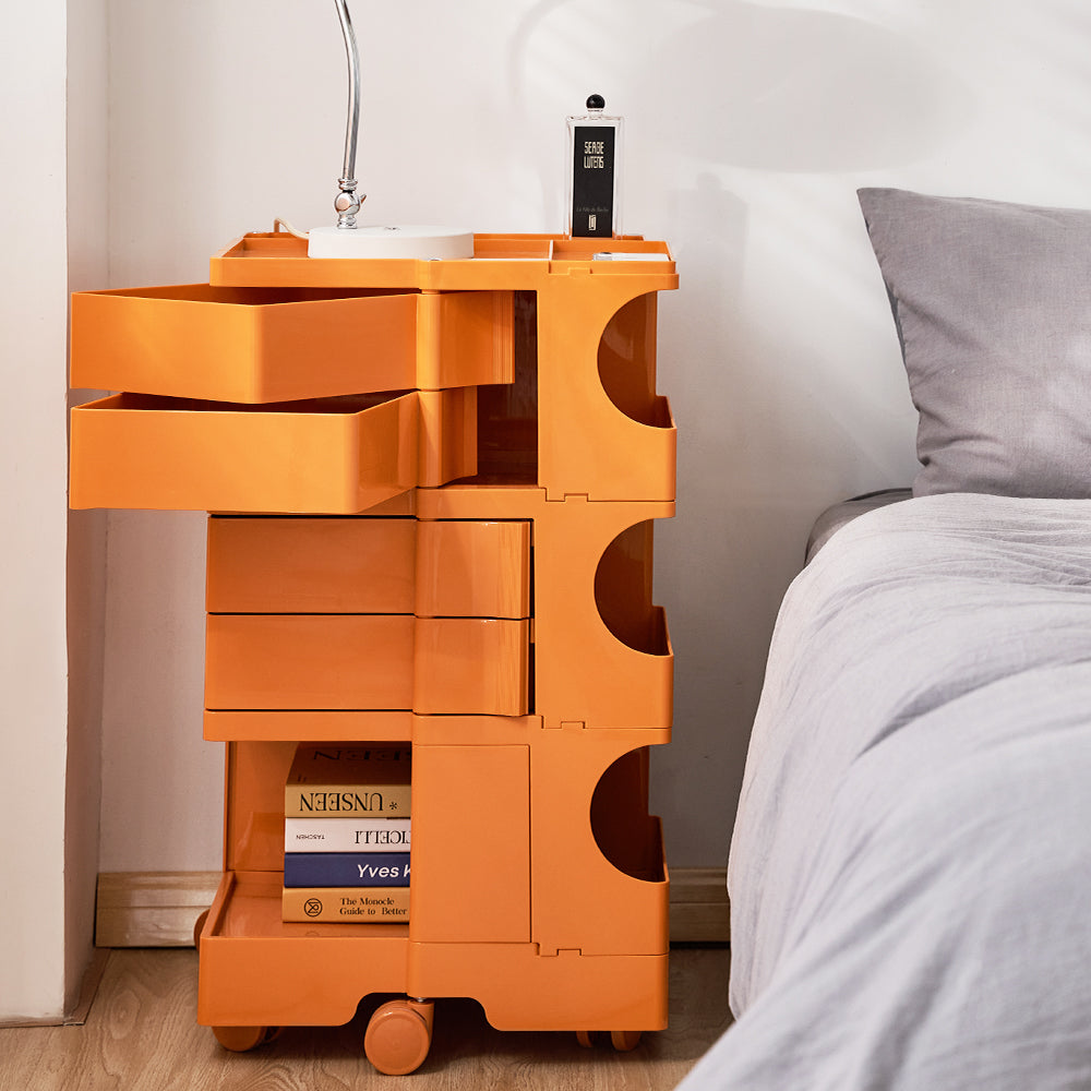 MarlookIn Storage Trolley Bedside Table 5 Tier Cart Boby Replica Orange