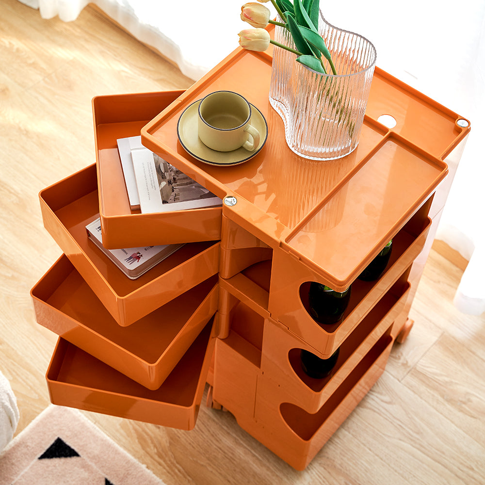 MarlookIn Storage Trolley Bedside Table 5 Tier Cart Boby Replica Orange