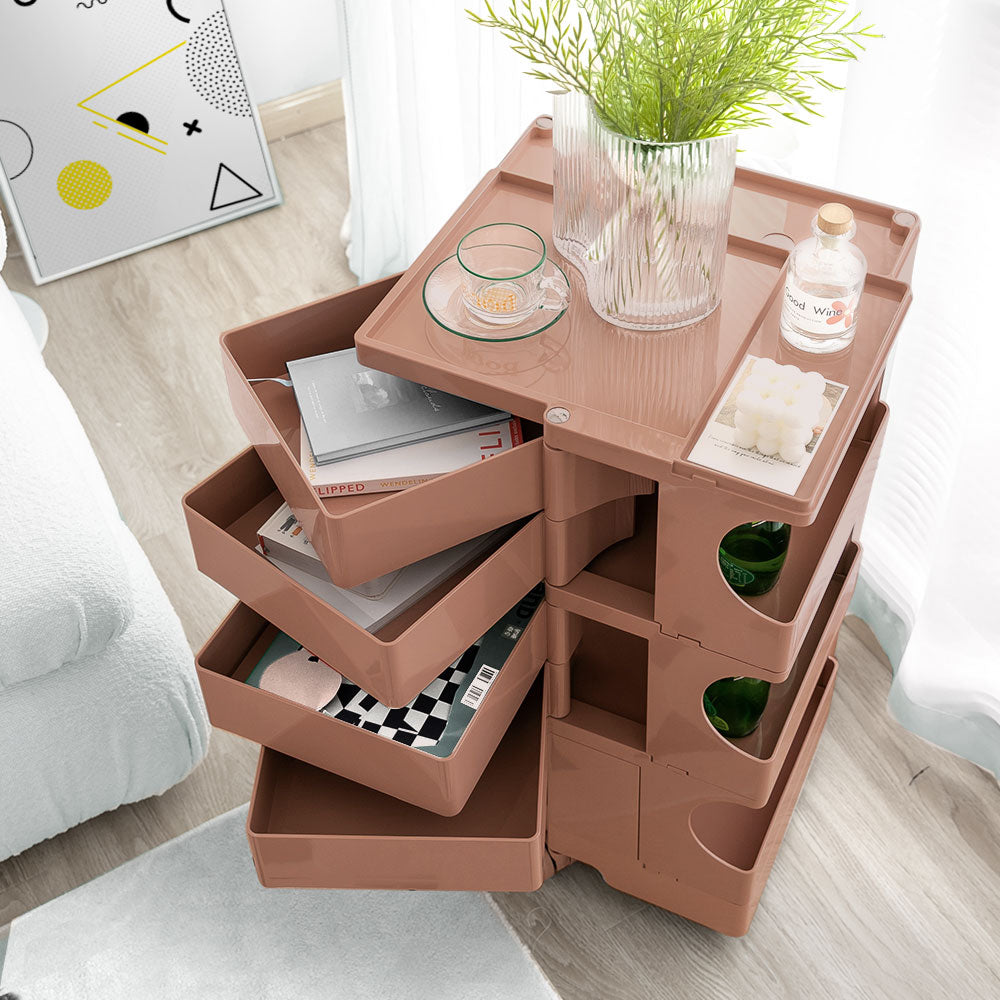 MarlookIn Storage Trolley Bedside Table 5 Tier Cart Boby Replica Pink