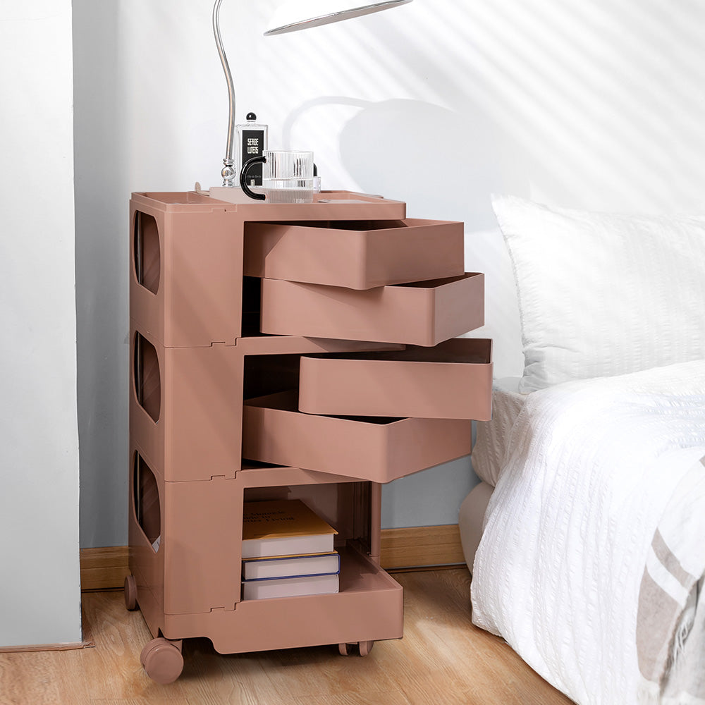 MarlookIn Storage Trolley Bedside Table 5 Tier Cart Boby Replica Pink