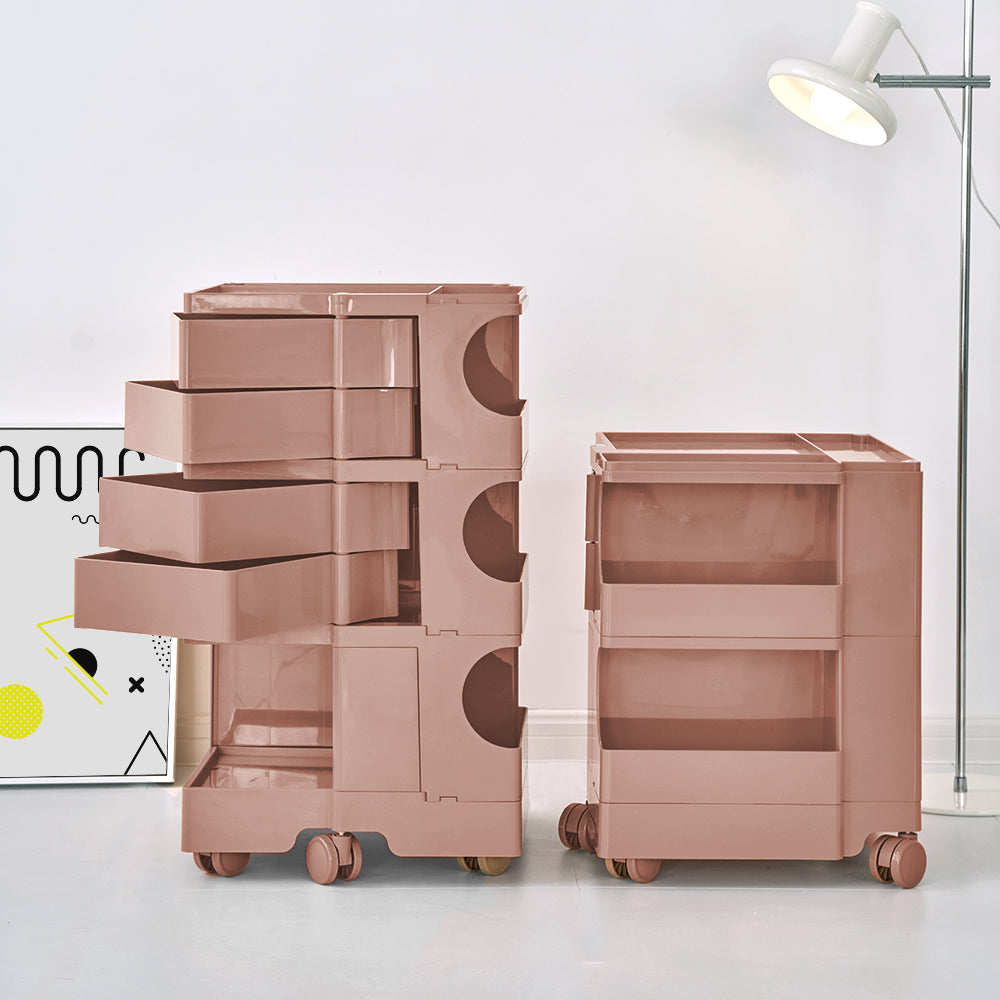 MarlookIn Storage Trolley Bedside Table 5 Tier Cart Boby Replica Pink