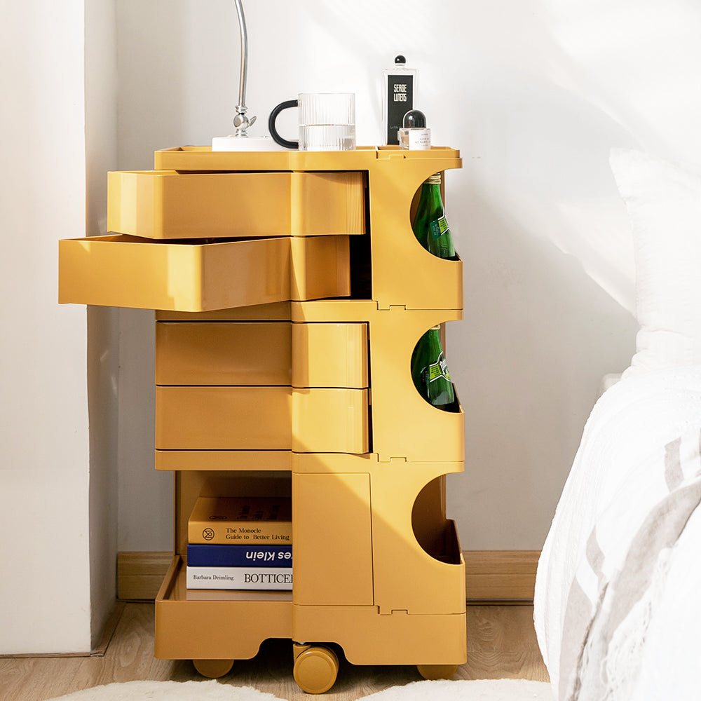 MarlookIn Storage Trolley Bedside Table 5 Tier Cart Boby Replica Yellow