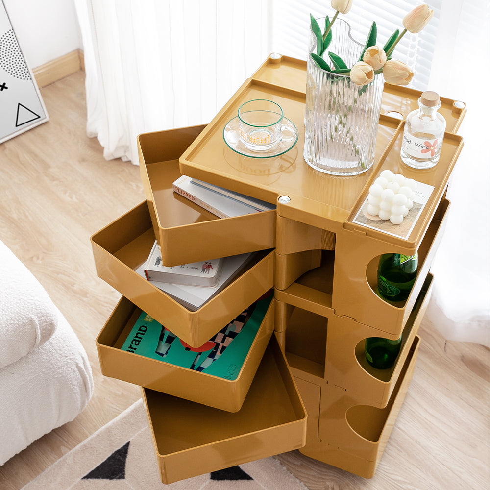MarlookIn Storage Trolley Bedside Table 5 Tier Cart Boby Replica Yellow